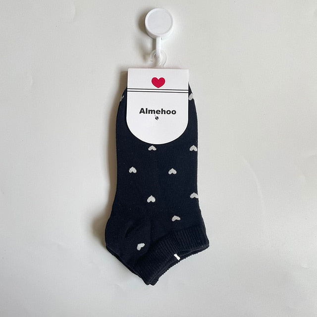 Long Kawaii Heart Socks Femme