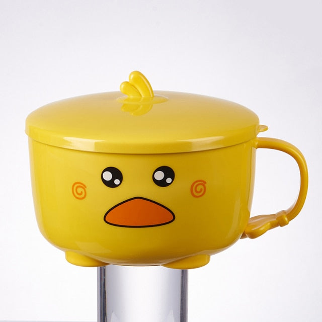 Kawaii Duck Ramen Noodles Bowl With Lid