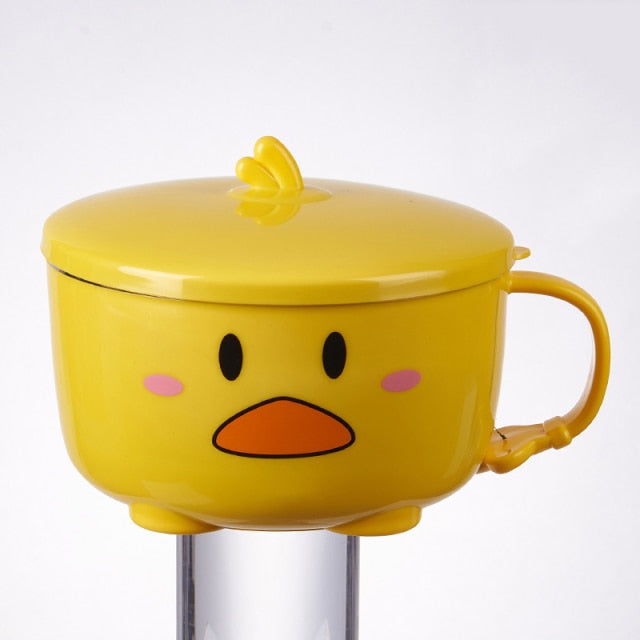 Kawaii Duck Ramen Noodles Bowl With Lid