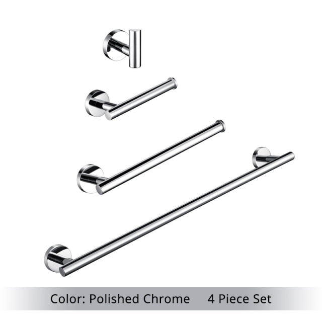 Wall Mounted Hand Towel Bar Brushed Gold Stainless Steel Round Toilet Paper Holder Robe Towel Hooks Bathroom Accessories Kit