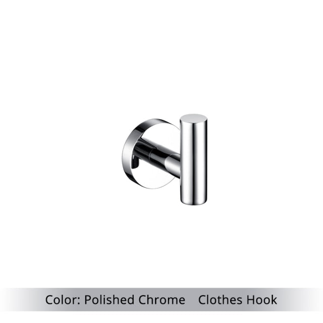 Wall Mounted Hand Towel Bar Brushed Gold Stainless Steel Round Toilet Paper Holder Robe Towel Hooks Bathroom Accessories Kit