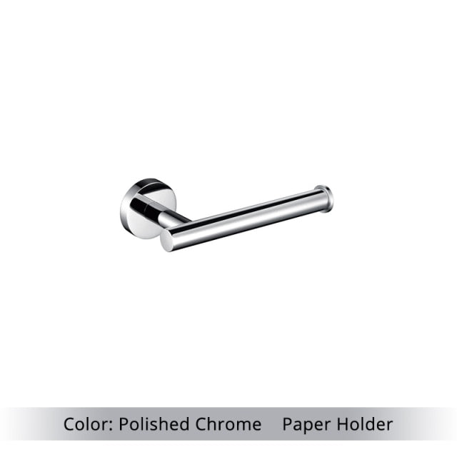 Wall Mounted Hand Towel Bar Brushed Gold Stainless Steel Round Toilet Paper Holder Robe Towel Hooks Bathroom Accessories Kit