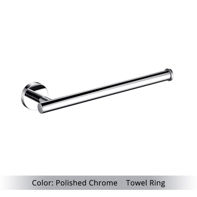 Wall Mounted Hand Towel Bar Brushed Gold Stainless Steel Round Toilet Paper Holder Robe Towel Hooks Bathroom Accessories Kit