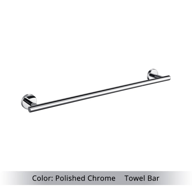 Wall Mounted Hand Towel Bar Brushed Gold Stainless Steel Round Toilet Paper Holder Robe Towel Hooks Bathroom Accessories Kit