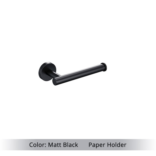 Wall Mounted Hand Towel Bar Brushed Gold Stainless Steel Round Toilet Paper Holder Robe Towel Hooks Bathroom Accessories Kit