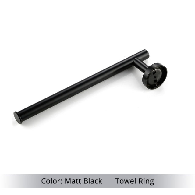 Wall Mounted Hand Towel Bar Brushed Gold Stainless Steel Round Toilet Paper Holder Robe Towel Hooks Bathroom Accessories Kit