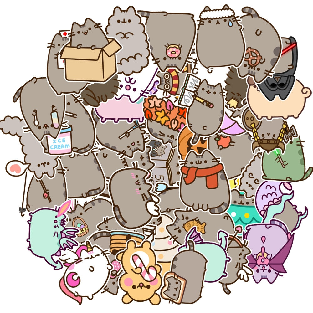 10/30/50pcs Kawaii Pusheen Stickers