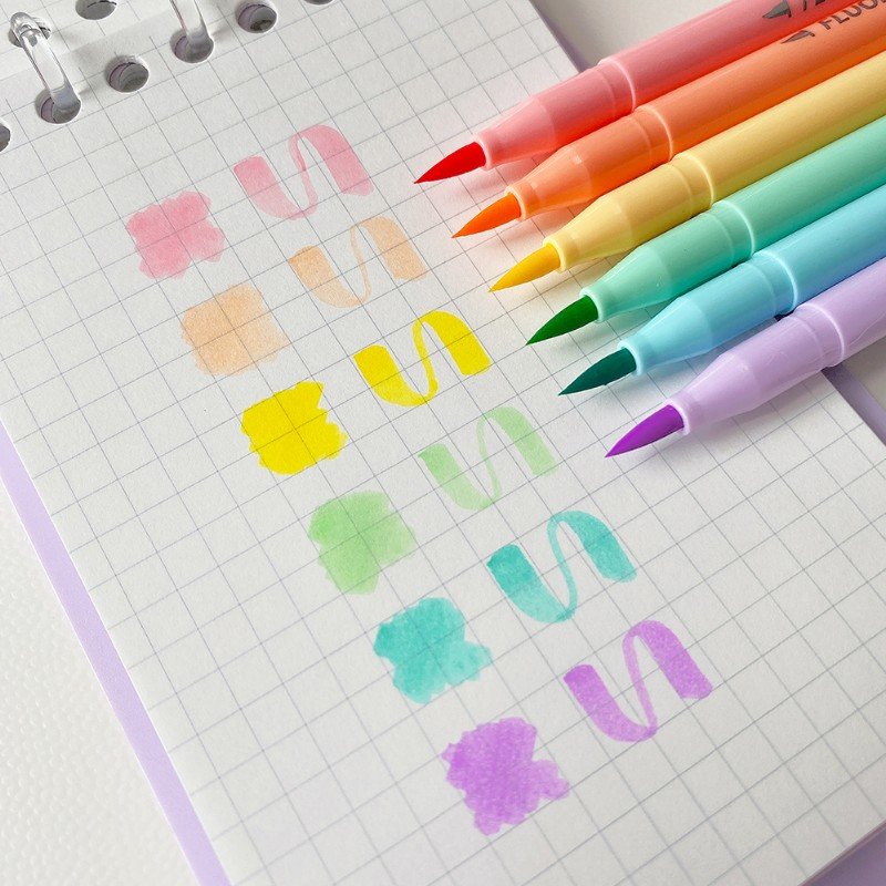 6Pcs Brush Pastel Markers
