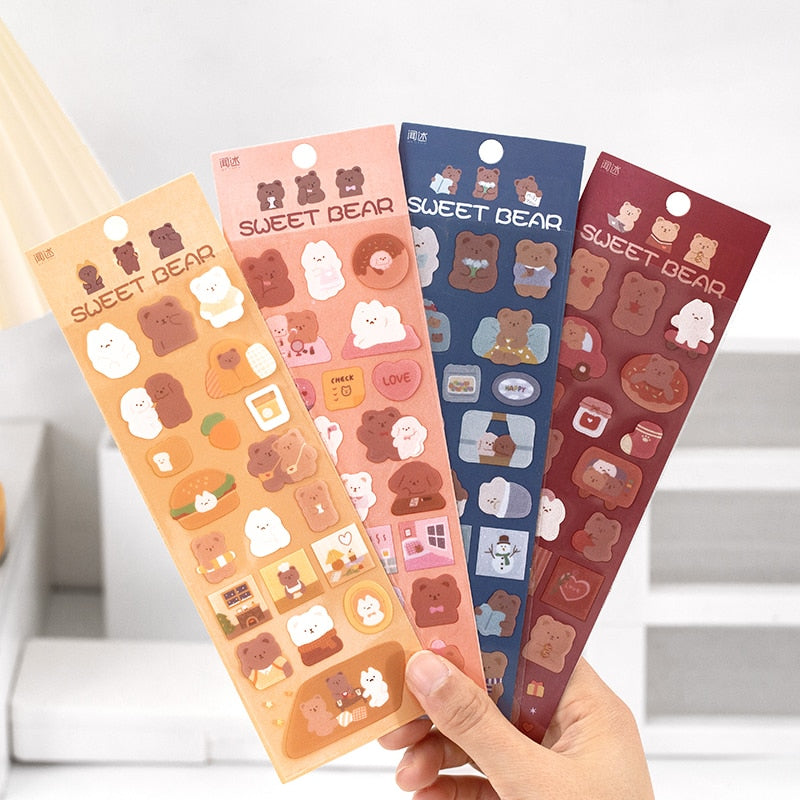 2 Sheets/Pack Kawaii Bear Stickers
