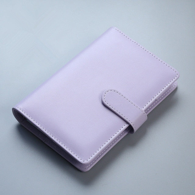 Macaron Color A5 A6 6 Ring Binder PU Clip-on Notebook Leather Loose Leaf Notebook Cover Notebooks Journal Kawaii Stationery