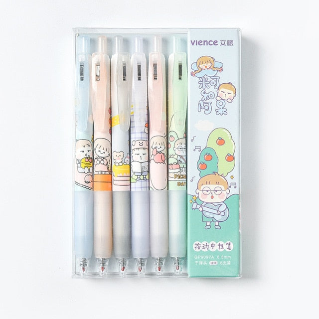 6pcs/Set Kawaii Cartoon Rabbit Gel Pen
