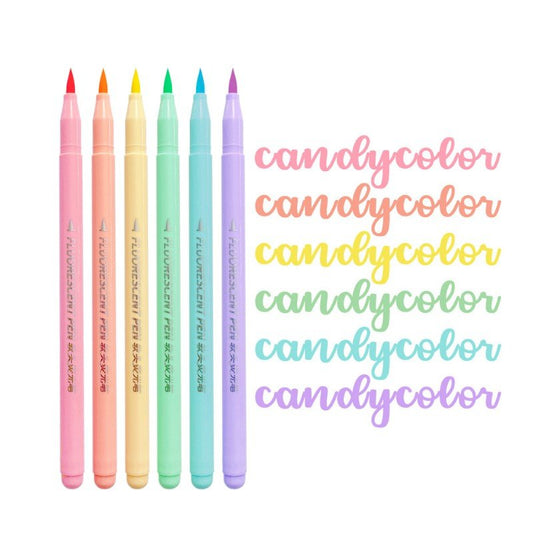 6Pcs Brush Pastel Markers