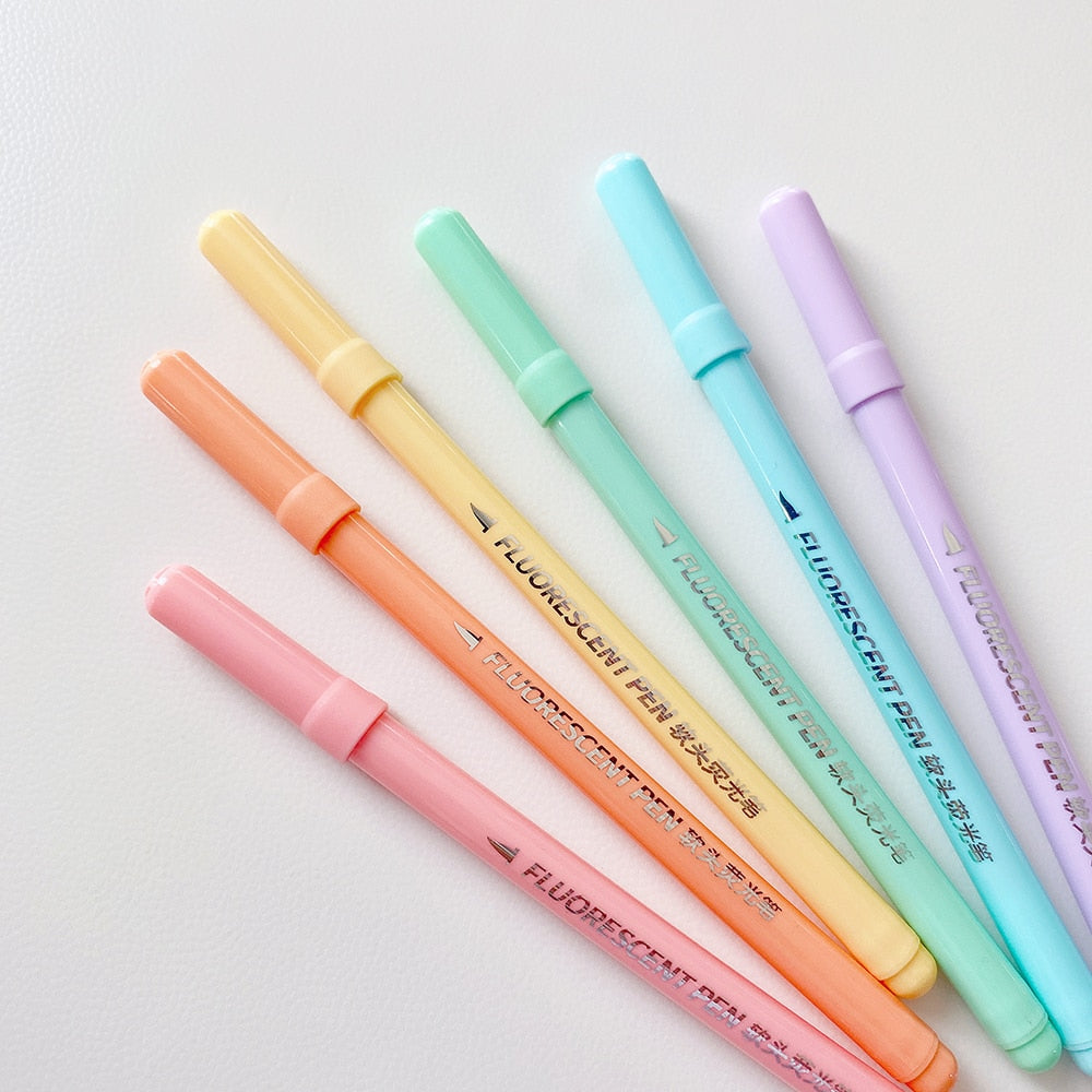 6Pcs Brush Pastel Markers