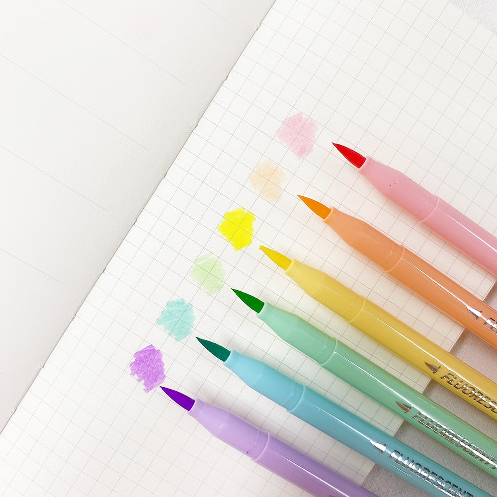 6Pcs Brush Pastel Markers