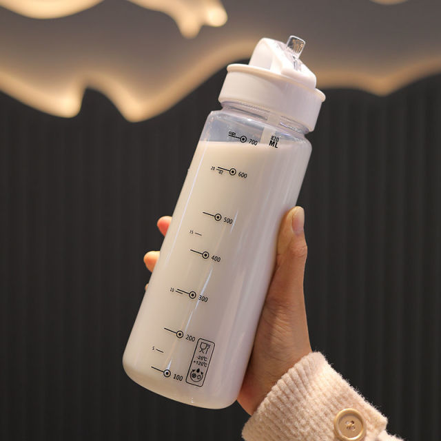 Cartoon Bear Plastic Kawaii Water Bottle with Straw
