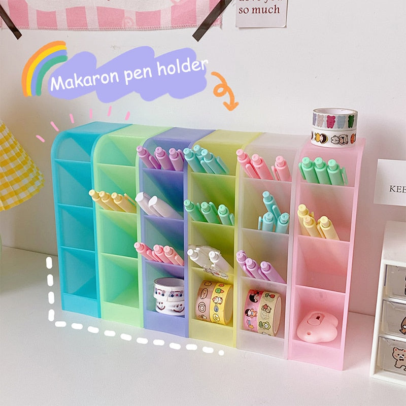 Kawaii Macaroon Color 4 Gird Desktop Organizer