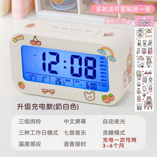 Kawaii Led Digital Alarm Clock