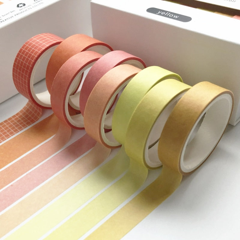 8pcs/set Retro Solid Color Basic Decoration Washi Tape