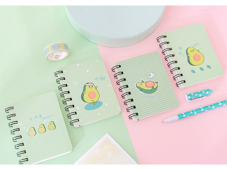 A7 Adorable Cute Avocado Mini Portable Coil Notepad