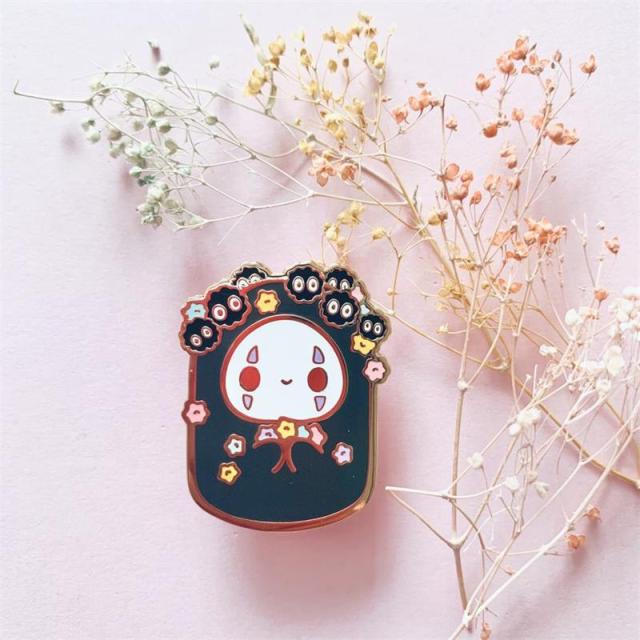 Unique No Face Enamel Pin