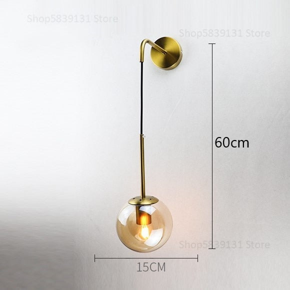 Nordic Modern Glass Ball Wall Lamp