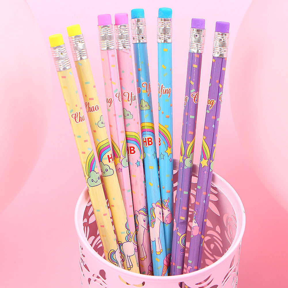 12Pcs/Set Cute Kawaii Cartoon Unicorn Pencil