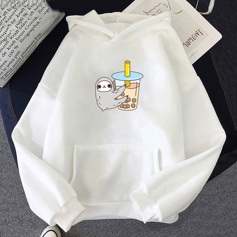 Sloth and Boba Printed Pullover