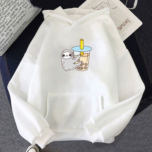 Sloth and Boba Printed Pullover