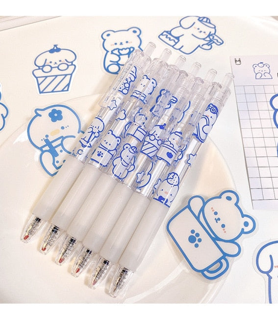 6pcs/Set Kawaii Cartoon Rabbit Gel Pen