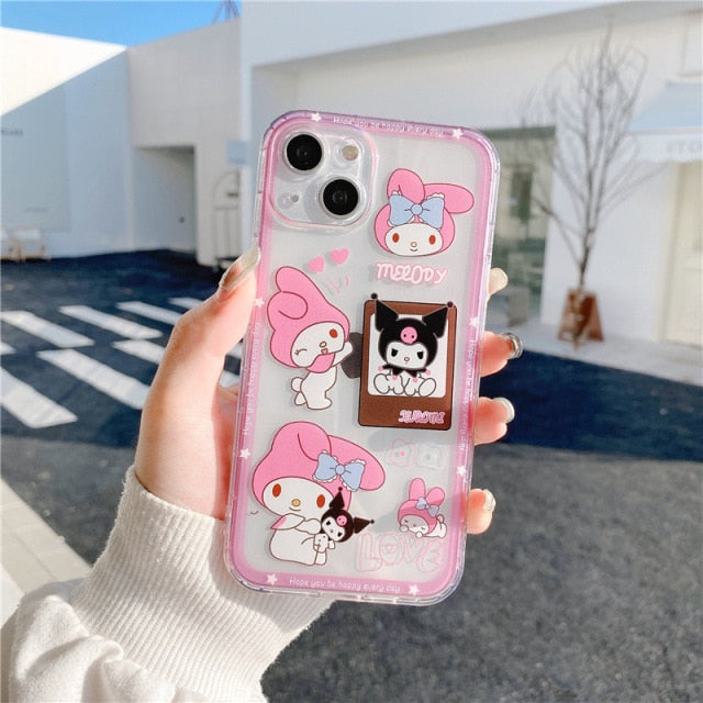 Cute Cartoon Phone Case Kawaii Kuromi My Melody iPhone