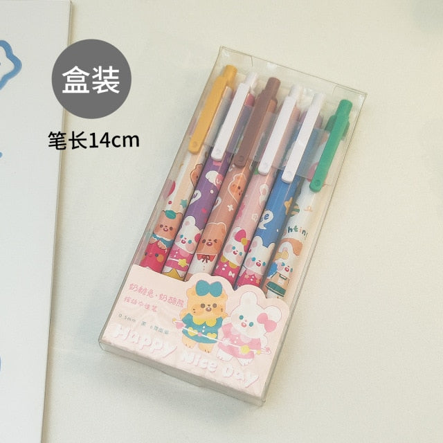 6pcs/Set Kawaii Cartoon Rabbit Gel Pen