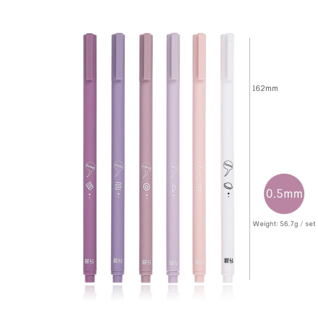6pc Creative cute gel pen