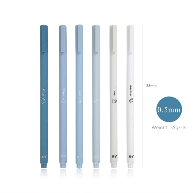 6pc Creative cute gel pen