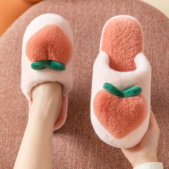 Kawaii Peach Slippers for Home