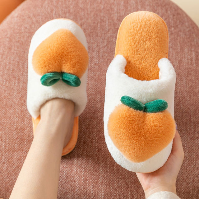 Kawaii Peach Slippers for Home