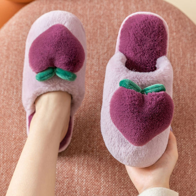 Kawaii Peach Slippers for Home