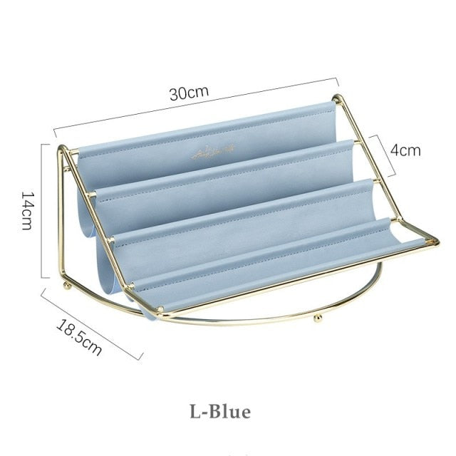 Multi-layer Nordic Leather Tabletop Storage Rack