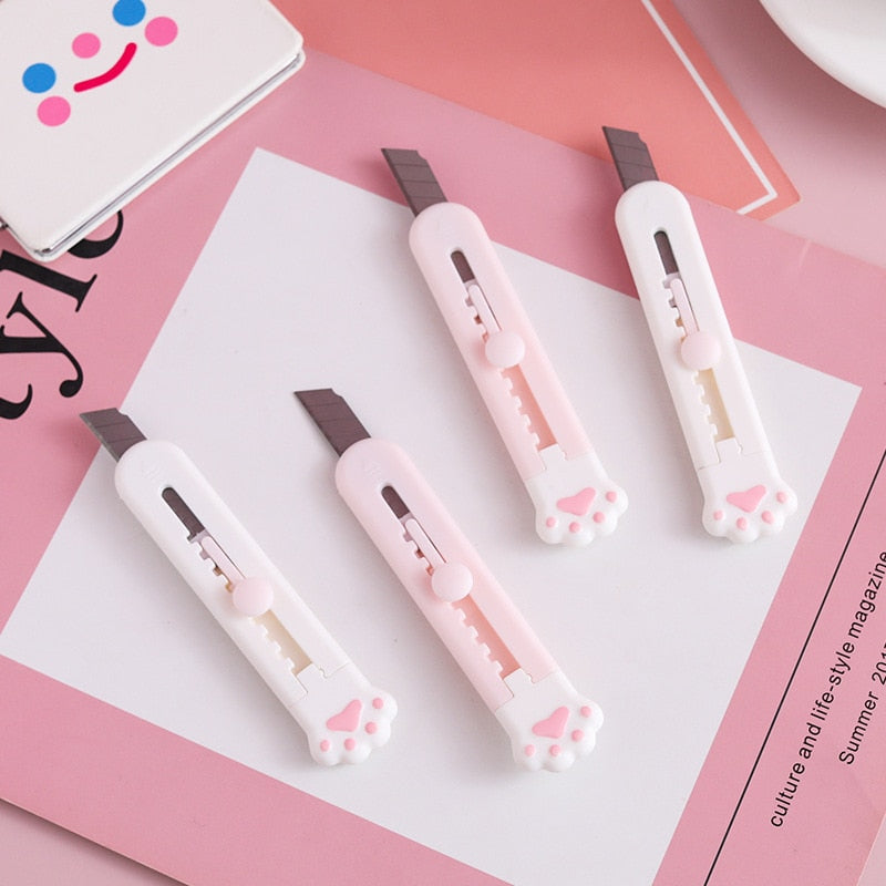Kawaii Mini Pocket Cat Paws Box  Cutter Craft