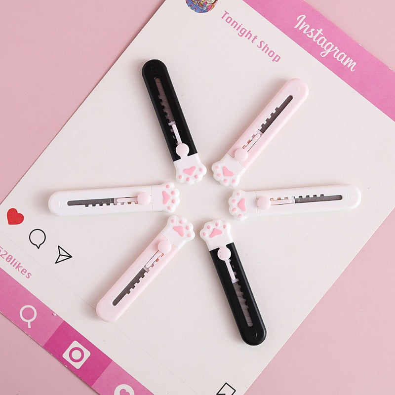 Kawaii Mini Pocket Cat Paws Box  Cutter Craft