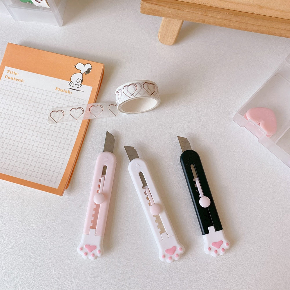 Kawaii Mini Pocket Cat Paws Box  Cutter Craft