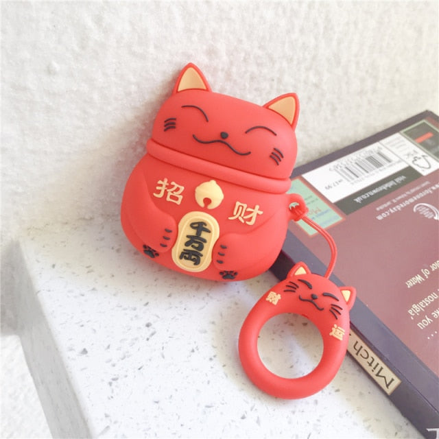 Kawaii Fortune Cat Case For Apple Airpods