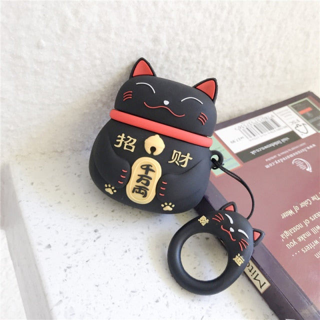 Kawaii Fortune Cat Case For Apple Airpods